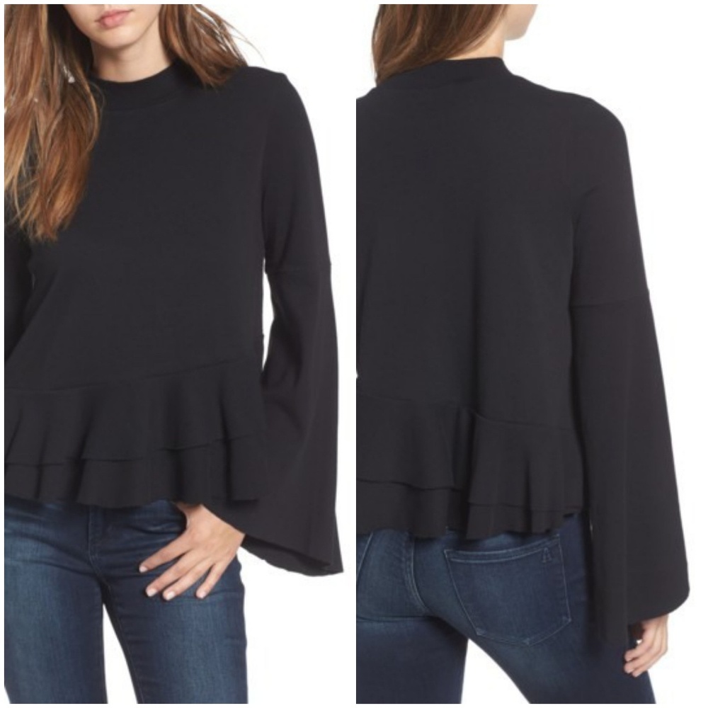 BP Ruffle Hem Bell Sleeve Top Size XLarge